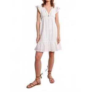 NEW MOLLY BRACKEN angelica embroidered eyelet dress in white